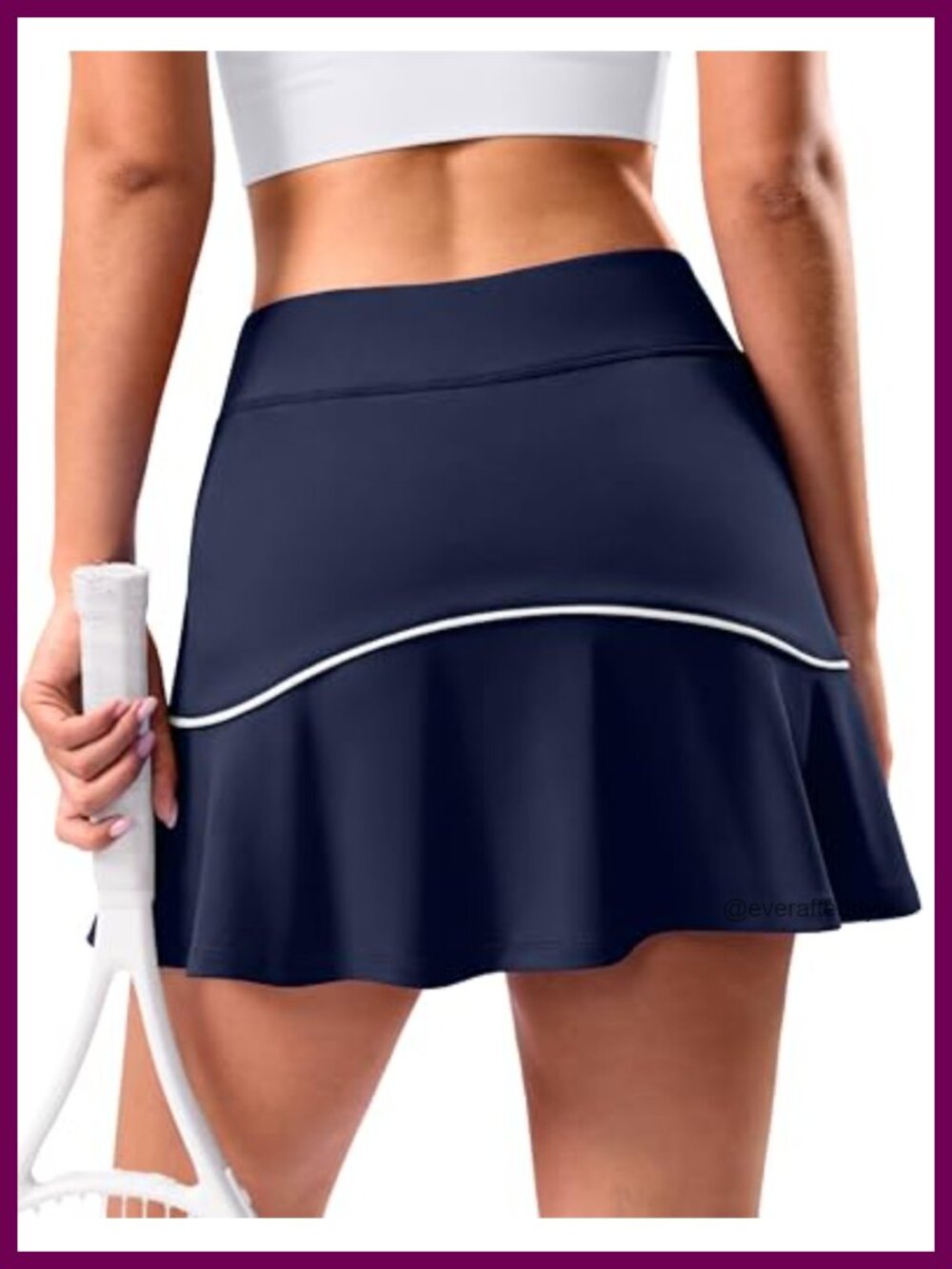 Pleated Ruffled Tennis Skort Built-in Shorts Pockets Active Golf Skirt